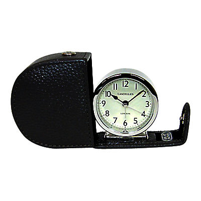 Lascelles Travel Alarm Clock, Grey Leather Lascelles Travel Alarm Clock, Grey Leather